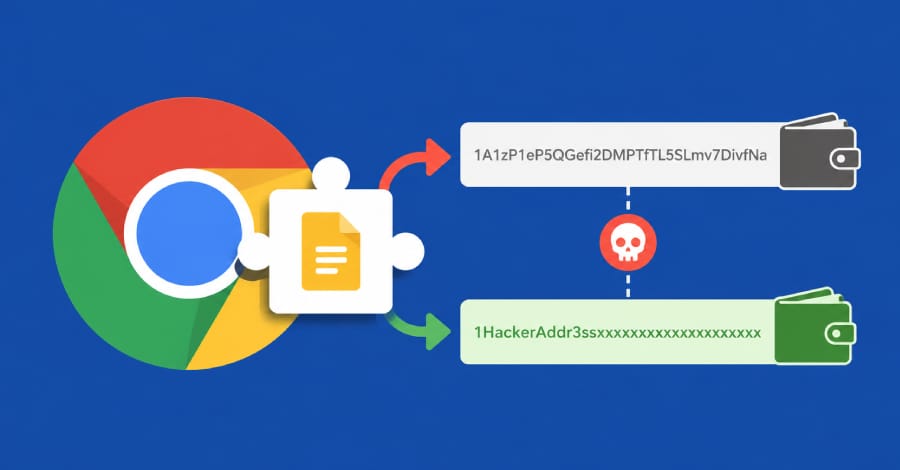 Silent Swap malware vervangt crypto-walletadressen via nep Google Notes-extensie