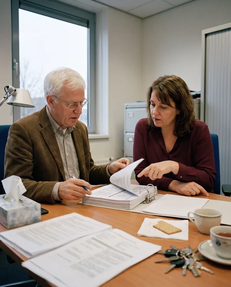 Een auditgesprek in een klein kantoor