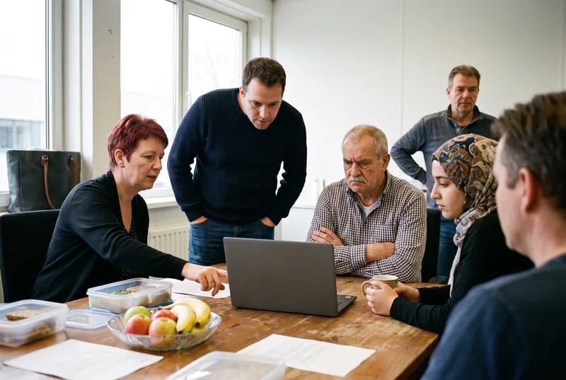 Een phishingworkshop met medewerkers in een kantine